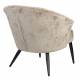 Fauteuil Georgia Dutchbone Large Assise en Velours Beige et Acier Noir Siège Seventies 71x73,5x77cm