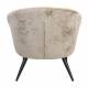 Fauteuil Georgia Dutchbone Large Assise en Velours Beige et Acier Noir Siège Seventies 71x73,5x77cm