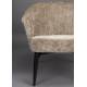 Fauteuil Georgia Dutchbone Large Assise en Velours Beige et Acier Noir Siège Seventies 71x73,5x77cm
