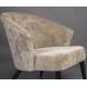 Fauteuil Georgia Dutchbone Large Assise en Velours Beige et Acier Noir Siège Seventies 71x73,5x77cm