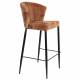 Lot de Deux Chaises de Bar Georgia Dutchbone Duo de Tabourets en Velours Brique et Acier Noir Assises de Bar 54x56x101cm