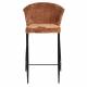 Lot de Deux Chaises de Bar Georgia Dutchbone Duo de Tabourets en Velours Brique et Acier Noir Assises de Bar 54x56x101cm