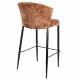 Lot de Deux Chaises de Bar Georgia Dutchbone Duo de Tabourets en Velours Brique et Acier Noir Assises de Bar 54x56x101cm
