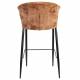 Lot de Deux Chaises de Bar Georgia Dutchbone Duo de Tabourets en Velours Brique et Acier Noir Assises de Bar 54x56x101cm
