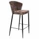 Lot de Deux Chaises de Bar Georgia Dutchbone Duo de Tabourets en Velours Violet et Acier Noir Assises de Bar 54x56x101cm