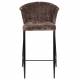 Lot de Deux Chaises de Bar Georgia Dutchbone Duo de Tabourets en Velours Violet et Acier Noir Assises de Bar 54x56x101cm