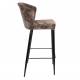 Lot de Deux Chaises de Bar Georgia Dutchbone Duo de Tabourets en Velours Violet et Acier Noir Assises de Bar 54x56x101cm