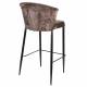 Lot de Deux Chaises de Bar Georgia Dutchbone Duo de Tabourets en Velours Violet et Acier Noir Assises de Bar 54x56x101cm