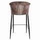 Lot de Deux Chaises de Bar Georgia Dutchbone Duo de Tabourets en Velours Violet et Acier Noir Assises de Bar 54x56x101cm