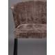 Lot de Deux Chaises de Bar Georgia Dutchbone Duo de Tabourets en Velours Violet et Acier Noir Assises de Bar 54x56x101cm