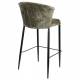 Lot de Deux Chaises de Bar Georgia Dutchbone Duo de Tabourets en Velours Vert et Acier Noir Assises de Bar 54x56x101cm