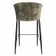 Lot de Deux Chaises de Bar Georgia Dutchbone Duo de Tabourets en Velours Vert et Acier Noir Assises de Bar 54x56x101cm