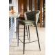 Lot de Deux Chaises de Bar Georgia Dutchbone Duo de Tabourets en Velours Vert et Acier Noir Assises de Bar 54x56x101cm