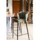 Lot de Deux Chaises de Bar Georgia Dutchbone Duo de Tabourets en Velours Vert et Acier Noir Assises de Bar 54x56x101cm