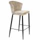 Lot de Deux Chaises de Bar Georgia Dutchbone Duo de Tabourets en Velours Beige et Acier Noir Assises de Bar 54x56x101cm