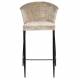 Lot de Deux Chaises de Bar Georgia Dutchbone Duo de Tabourets en Velours Beige et Acier Noir Assises de Bar 54x56x101cm