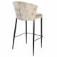 Lot de Deux Chaises de Bar Georgia Dutchbone Duo de Tabourets en Velours Beige et Acier Noir Assises de Bar 54x56x101cm