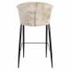Lot de Deux Chaises de Bar Georgia Dutchbone Duo de Tabourets en Velours Beige et Acier Noir Assises de Bar 54x56x101cm