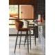 Lot de Deux Chaises de Bar Georgia Dutchbone Duo de Tabourets en Velours Beige et Acier Noir Assises de Bar 54x56x101cm