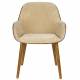 Chaise Taylor Dutchbone Fauteuil de Table en Frêne et Velours Beige Assise Seventies 56,5x59,5x83,5cm