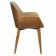 Chaise Taylor Dutchbone Fauteuil de Table en Frêne et Velours Beige Assise Seventies 56,5x59,5x83,5cm
