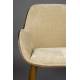 Chaise Taylor Dutchbone Fauteuil de Table en Frêne et Velours Beige Assise Seventies 56,5x59,5x83,5cm