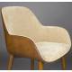 Chaise Taylor Dutchbone Fauteuil de Table en Frêne et Velours Beige Assise Seventies 56,5x59,5x83,5cm