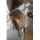 Chaise Taylor Dutchbone Fauteuil de Table en Frêne et Velours Beige Assise Seventies 56,5x59,5x83,5cm