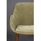 Chaise Taylor Dutchbone Fauteuil de Table en Frêne et Velours Vert Assise Seventies 56,5x59,5x83,5cm