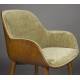 Chaise Taylor Dutchbone Fauteuil de Table en Frêne et Velours Vert Assise Seventies 56,5x59,5x83,5cm