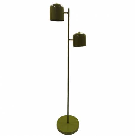 Lampadaire Hydre Athezza Eclairage sur Pied en Acier Kaki et Or Luminaire Double 33x33x160cm