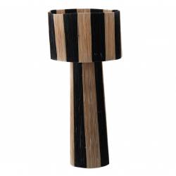 Lampadaire Yagrine Rayée Athezza Luminaire sur Pied en Bambou Eclairage Boheme Couleur Naturelle et Noire 45x45x100cm