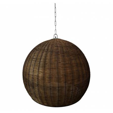 Suspension Maru Athezza Plafonnier Boule en Rotin Luminaire à Suspendre 90x90x90cm