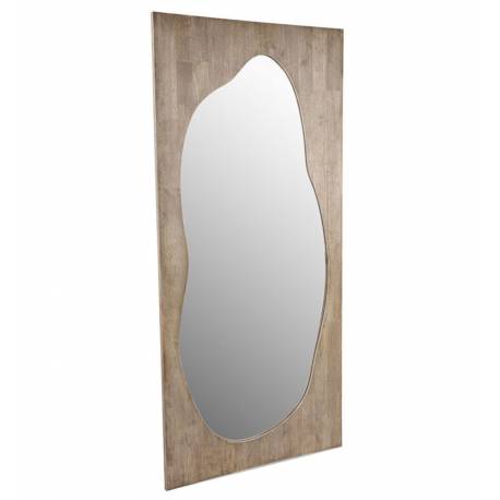 Miroir Carberry Athezza Glace sur Fond Bois Miroir Mural Rectangulaire 4x68x150cm