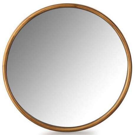 Miroir Gramdo Athezza Glace Ronde en Acier Finition Laiton Décoration Murale PM 3x51x51cm