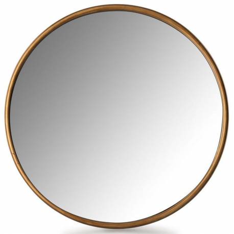 Miroir Gramdo Athezza Glace Ronde en Acier Finition Laiton Décoration Murale MM 3x80x80cm