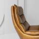Fauteuil Achille Pivotant Signature Vintage Design Lounge Bar Siège de Salon Camel 86x87x96cm