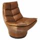 Fauteuil Achille Pivotant Signature Vintage Design Lounge Bar Siège de Salon Camel 86x87x96cm
