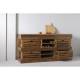 Grand Billot Aubrac Signature Comptoir de Cuisine Meuble Rangement Acacia et Hévéa 60x90x180cm