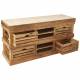 Grand Billot Aubrac Signature Comptoir de Cuisine Meuble Rangement Acacia et Hévéa 60x90x180cm