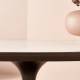 Table Basse Tulipe Signature Table d’Appoint Ovale Métal Noir Chêne et Marbre 44x80x130cm