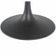 Table Basse Tulipe Signature Table d’Appoint Ovale Métal Noir Chêne et Marbre 44x80x130cm