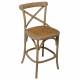 Chaise de Bar Bistrot Signature Assise de Comptoir Siège de Bar en Chêne Couleur Oxydée et Paille de Riz 50x51x96cm