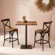 Chaise de Bar Bistrot Signature Assise de Comptoir Siège de Bar en Chêne Noir et Paille de Riz 50x51x96cm