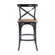 Chaise de Bar Bistrot Signature Assise de Comptoir Siège de Bar en Chêne Noir et Paille de Riz 50x51x96cm