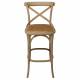 Chaise de Bar Bistrot Signature Assise de Comptoir Siège de Bar en Bouleau Oxydé et Paille de Riz 50x51x110cm