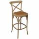 Chaise de Bar Bistrot Signature Assise de Comptoir Siège de Bar en Bouleau Oxydé et Paille de Riz 50x51x110cm