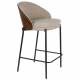 Lot de 2 Chaises de Comptoir Rodin Dutchbone Assises Hautes Bois et Tissu Tabourets de Bar 50x53x87cm