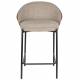 Lot de 2 Chaises de Comptoir Rodin Dutchbone Assises Hautes Bois et Tissu Tabourets de Bar 50x53x87cm