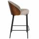 Lot de 2 Chaises de Comptoir Rodin Dutchbone Assises Hautes Bois et Tissu Tabourets de Bar 50x53x87cm